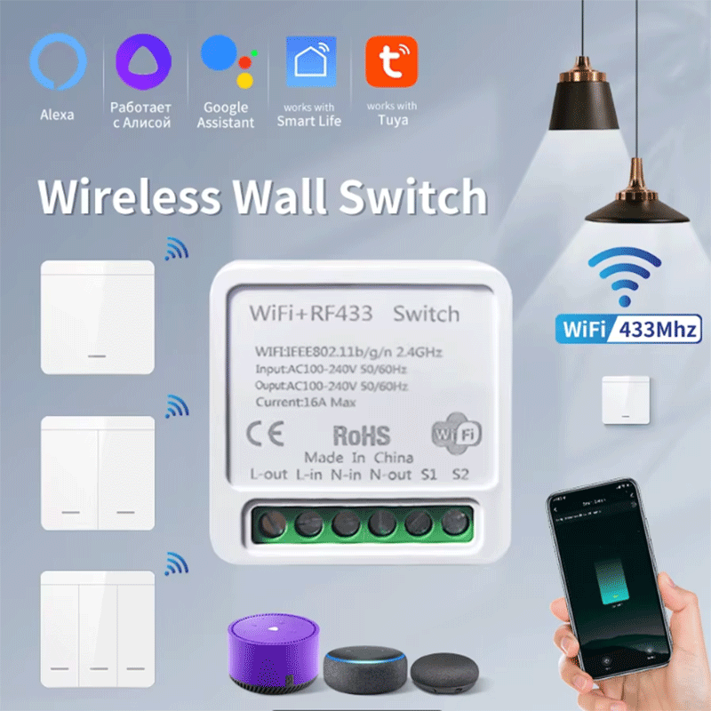 Smart Home Google - 투야 와이파이 스마트 조명 스위치 스마트