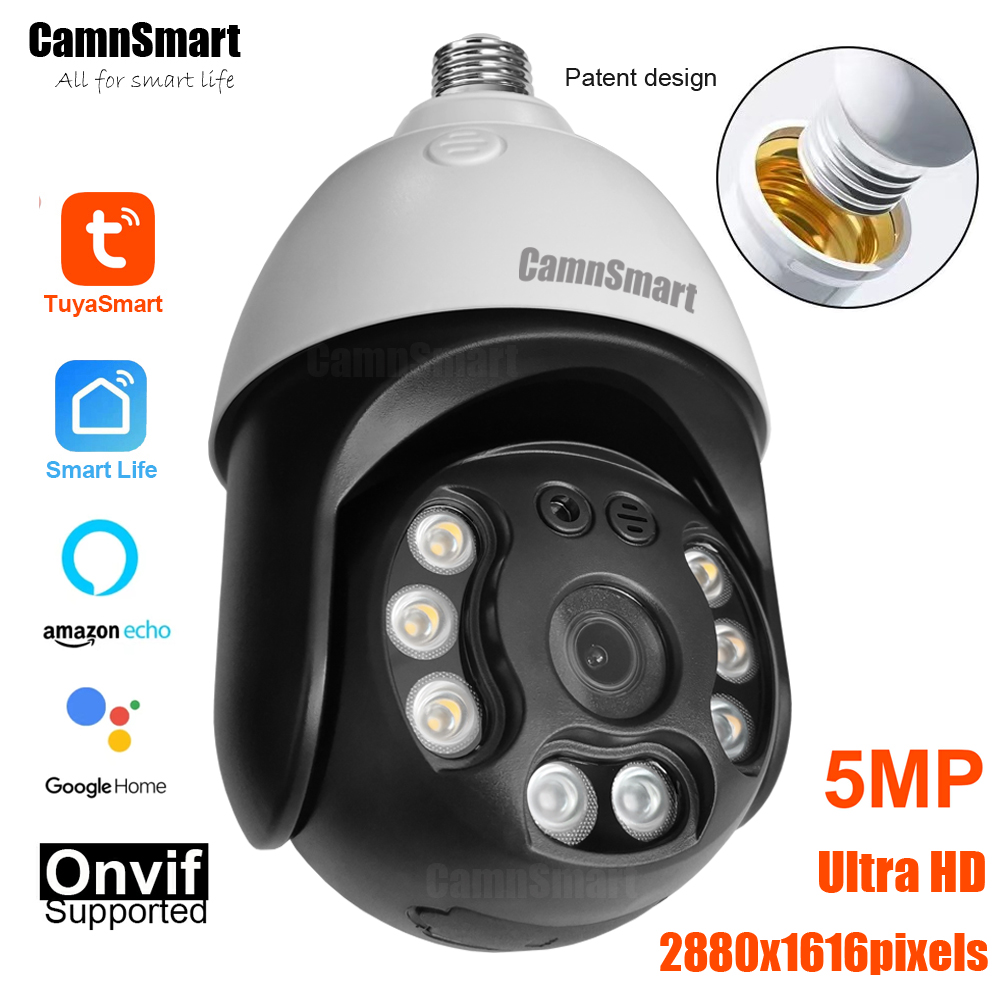 Smart Home Cctv Camera - Camnsmart Tuya 5MP Alexa Wifi 전구