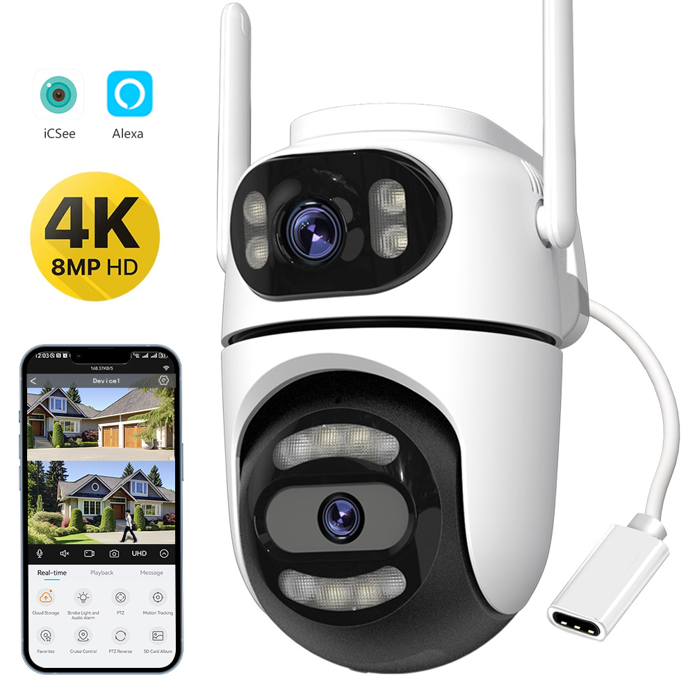 Smart Home Cctv Camera - 8MP 4K HD 와이파이 PTZ 카메라,