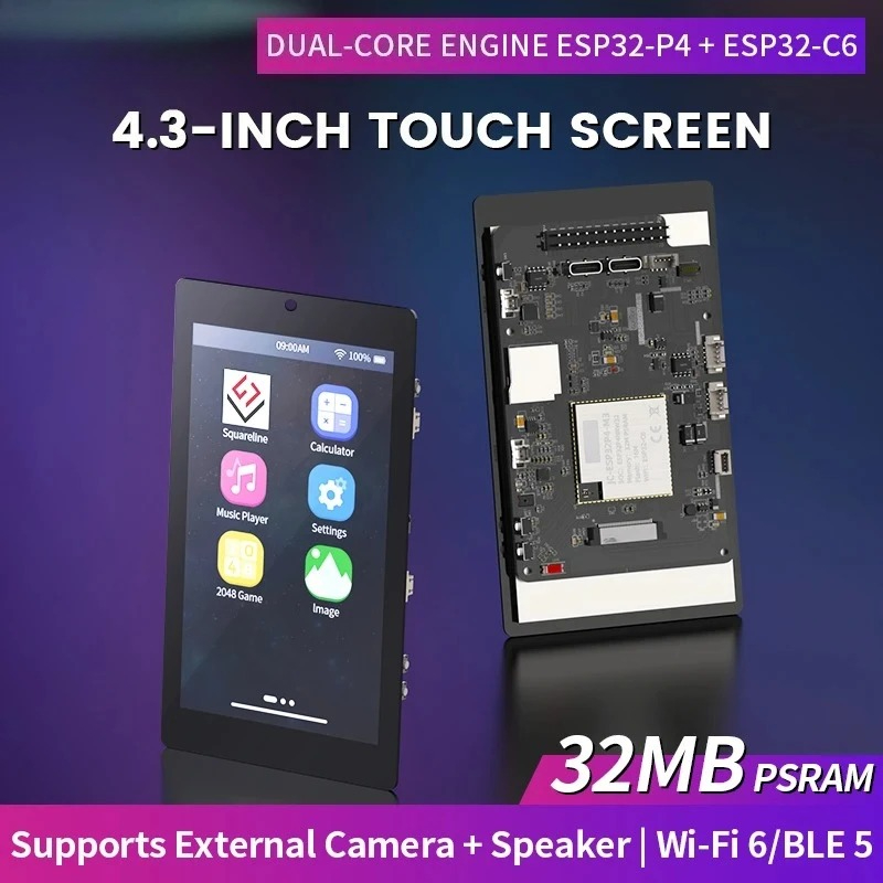 Smart Home Arduino - 4.3인치 480x800 IPS 정전식 터치스크린 ESP32P4