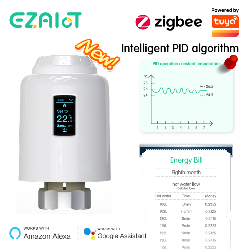 Tuya ZigBee3.0 TRV 스마트 라디에이터 액 - Smart Home Yasmina 리뷰 및 가격