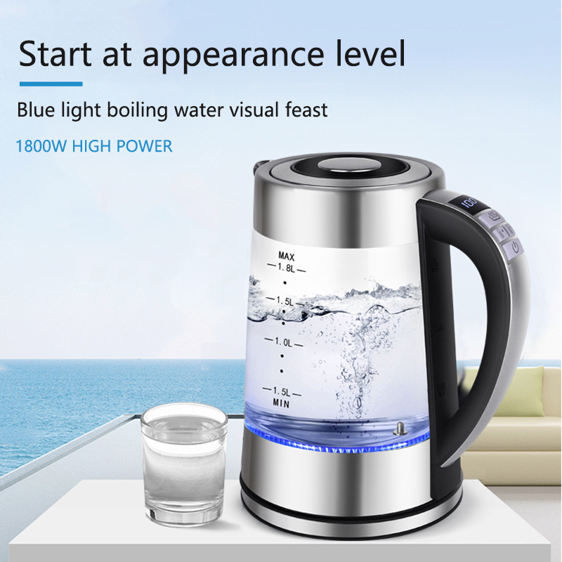 스마트 온도 조절 유리 전기 주전자 1.8L 용량 자동 - Smart Home Yasmina 리뷰 및 가격