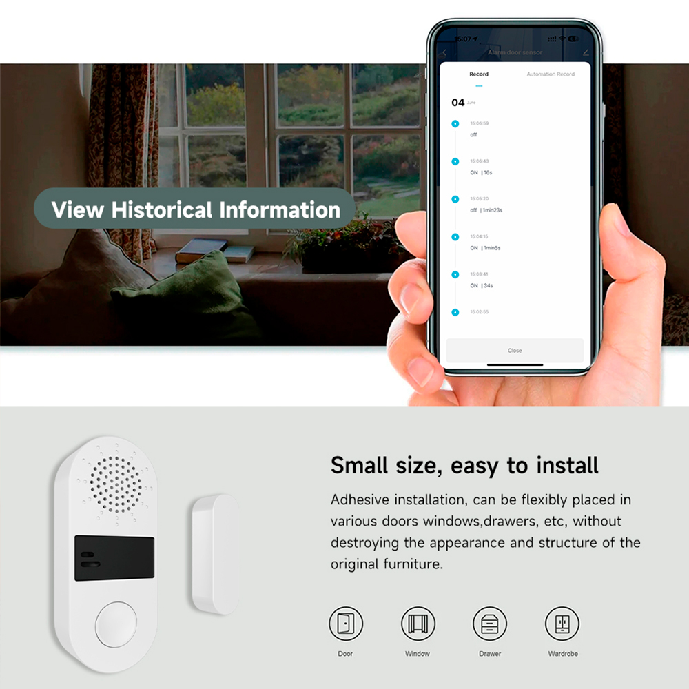 Tuya Zigbee 무선 도어 윈도우 접촉 센서 13 - Smart Home Setup 리뷰 및 가격