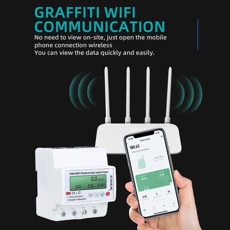 4P 1-100A WiFi 태양광 스마트 미터 1PH  - Smart Home Sistem 리뷰 및 가격