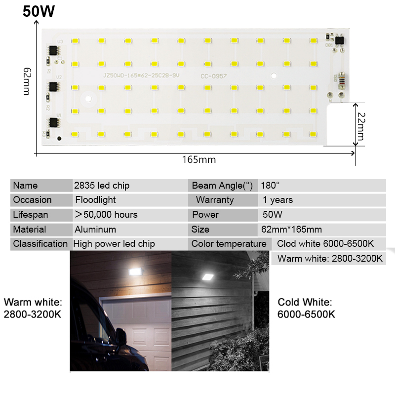 2 개/몫 50W LED 램프 구슬 SMD 2835 L - Smart Bulb 리뷰 및 가격