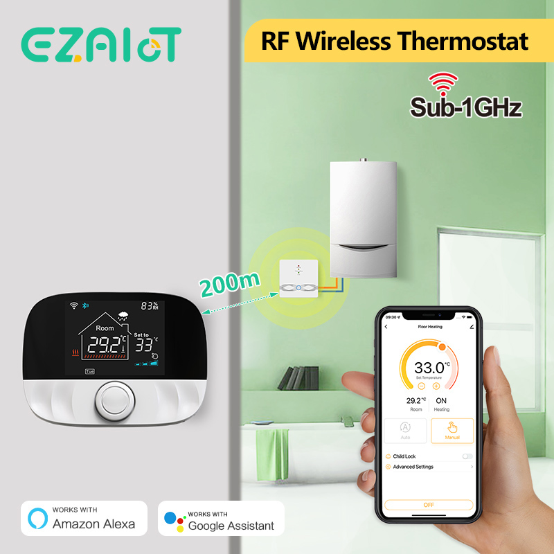 RF433 무선 온도 조절기 WiFi/비 WiFi 바닥 - Smart Home Yasmina 리뷰 및 가격