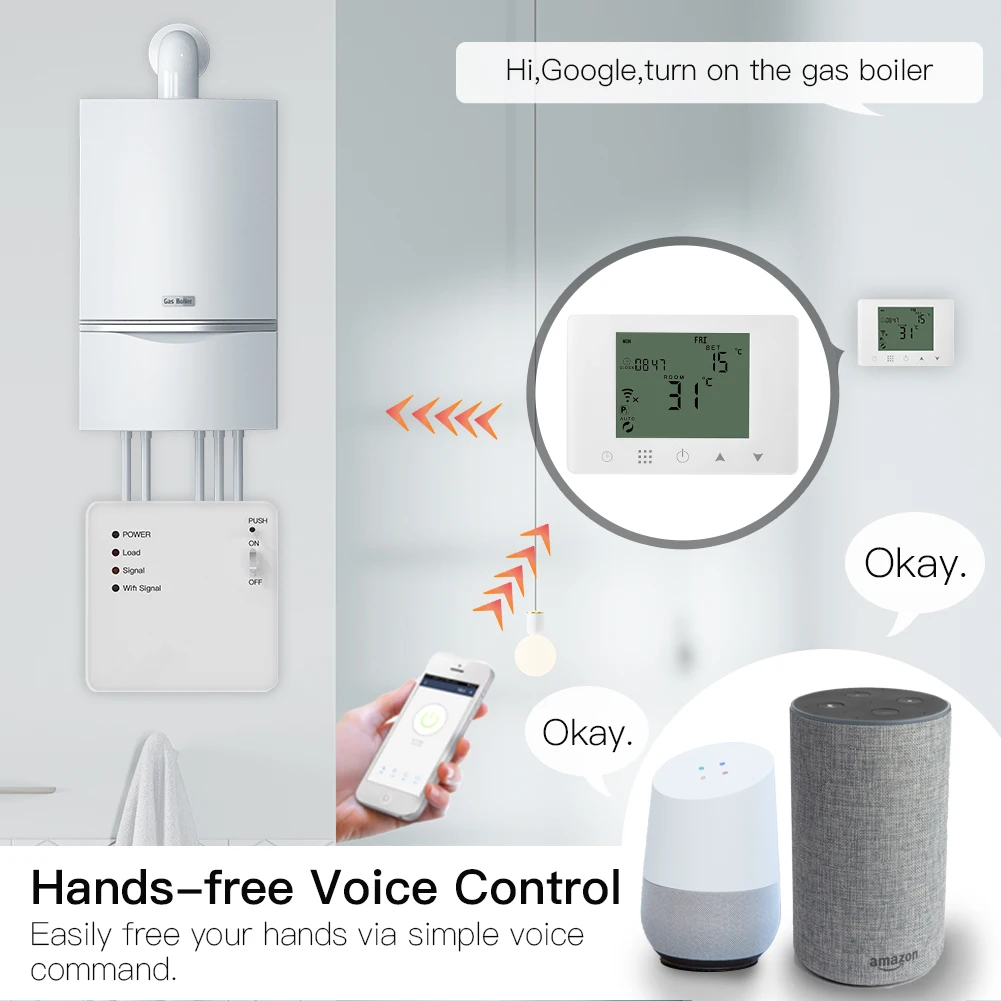 WiFi 스마트 온도 조절기 벽걸이형 가스 보일러 난방 - Smart Home Yasmina 리뷰 및 가격