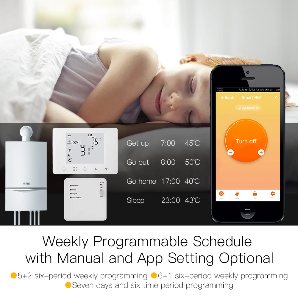 WiFi 스마트 온도 조절기 벽걸이형 가스 보일러 난방 - Smart Home Yasmina 리뷰 및 가격