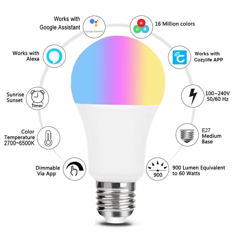 9W WiFi Homekit 라이트 램프 E27 LED - Wifi Led Dimmer 리뷰 및 가격