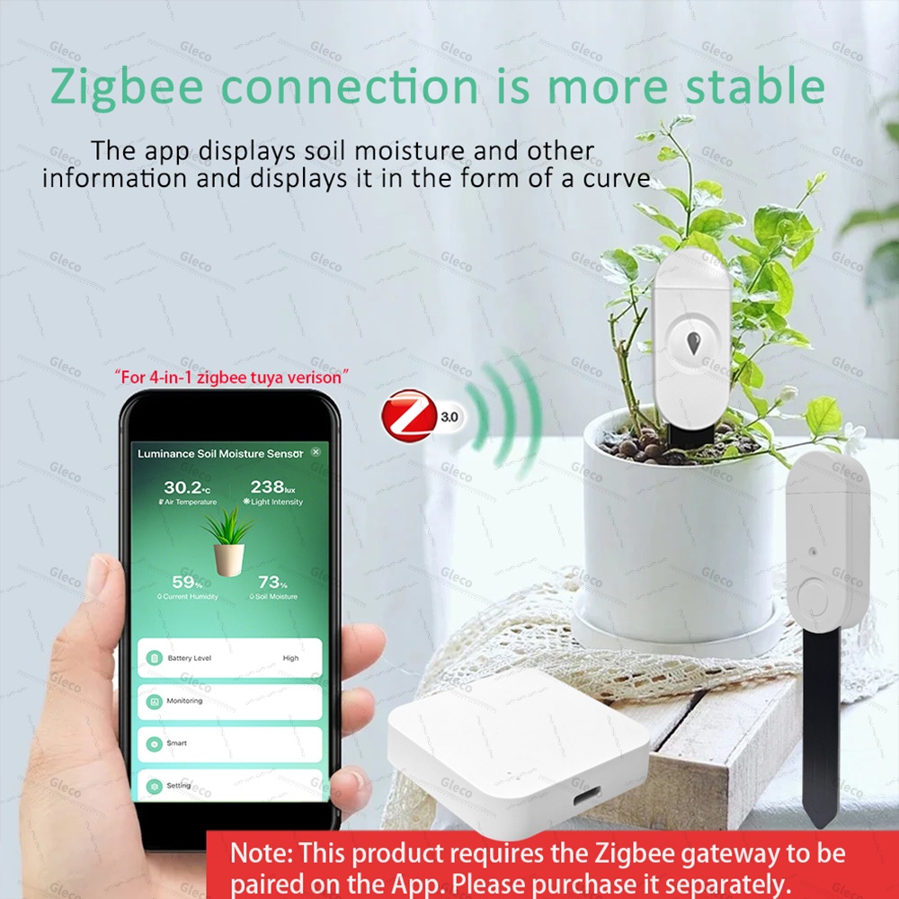 Zigbee 토양 수분 센서 미터 온도 습도 비옥도 광 - Smart Home Setup 리뷰 및 가격