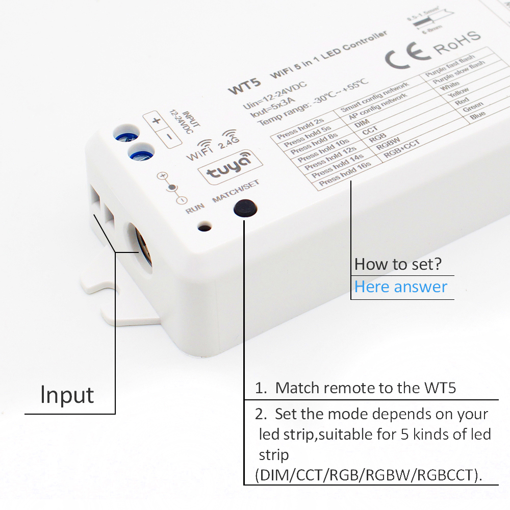 5 in 1 LED 스트립 컨트롤러 12V 24V DC - Wifi Led Dimmer 리뷰 및 가격