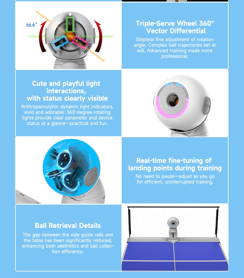 업그레이드 버전 전동 지능형 탁구 로봇 실내 스마트 핑 - Smart Home Robot 리뷰 및 가격