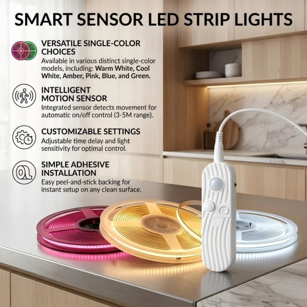DC5V 모션 센서 COB LED 스트립 듀얼 모드 조 - Smart Home Llm 리뷰 및 가격